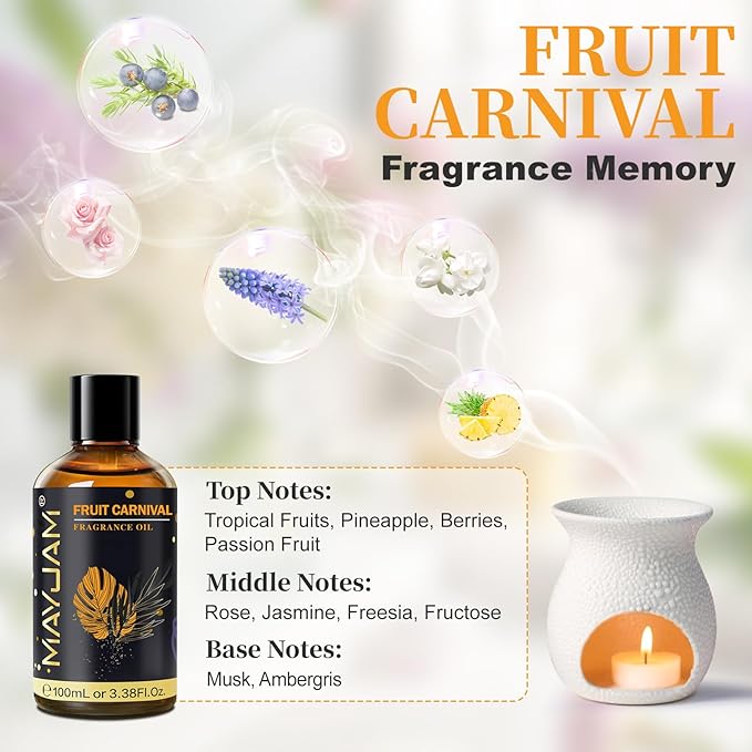 Fruit Carnival Fragrance Oil Essential Oil, MAYJAM 3.38FL.OZ Fruit Carnival Oil - Image 4