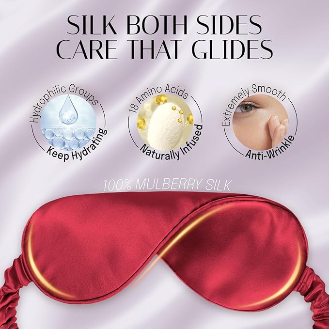 OLESILK Silk Sleep Mask Eye Mask Blindfold - Image 5
