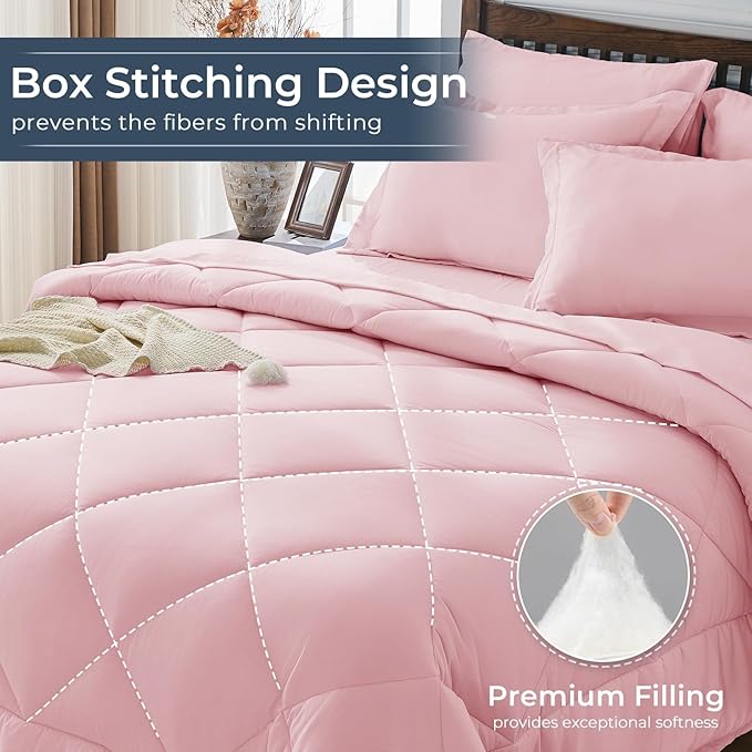 HEVUMYI Pink Twin Comforter Set - Image 4