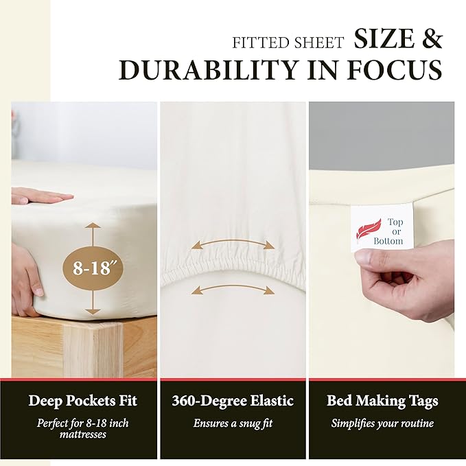 100% Egyptian Cotton California King Size Sheet Set - Image 4