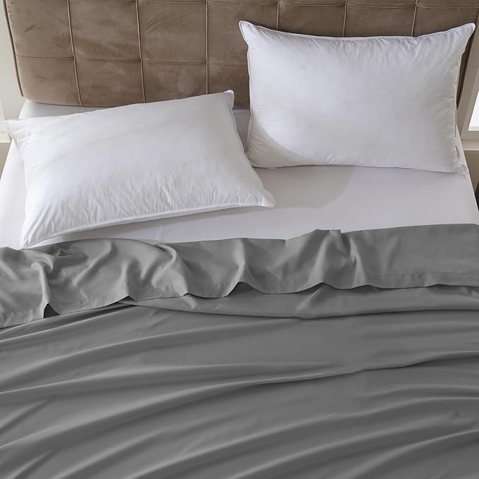 ZPECC Queen Flat Sheet Only 1 Pack, Durable Dark Gray Top Bed Sheets - Image 7
