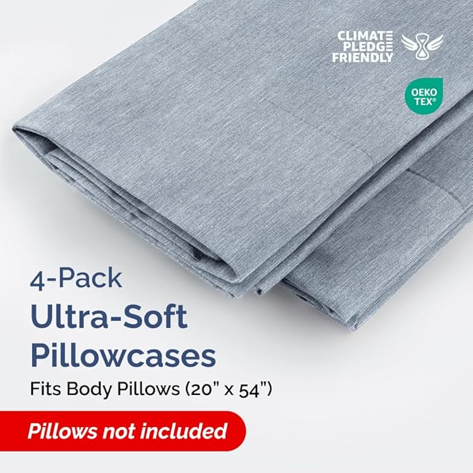 Body Pillowcases Set of 4-20x54 Long Body Pillow Case - Image 2