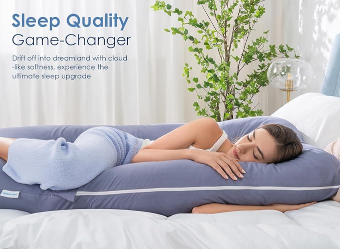 QUEEN ROSE Pregnancy Pillows, 60 Inch Cooling U Shaped Body Pillow - Image 5