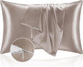BEDELITE Satin Pillowcase with Zipper, Rose Taupe Pillow Cases Queen Size Set by BEDELITE