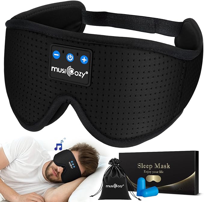 MUSICOZY 3D Bluetooth 5.4 Sleep Headphones, Breathable Wireless Music Eye Mask by MUSICOZY