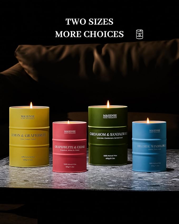 M&SENSE Bamboo Scented Candles Natural Non Toxic, Large Aromatherapy Candle - Image 8