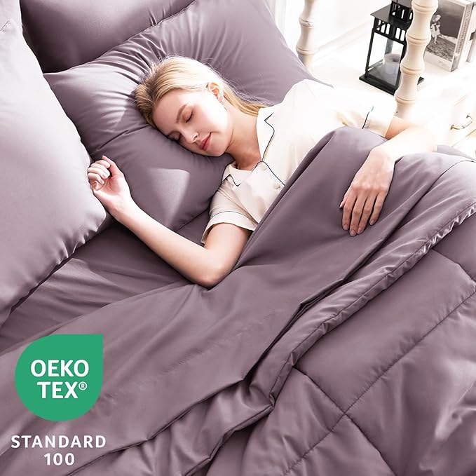 CozyLux Full Size Comforter Set Dusty Purple - Image 3