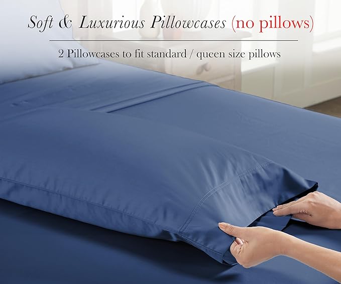 California Design Den Pillow Cases Queen Size Set of 2-100% Egyptian Cotton - Image 4