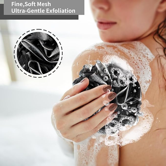FARMOGA Bath Loofah Sponge Back Scrubber Shower Sponge Soft Mesh Exfoliator - Image 4