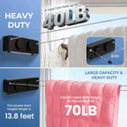 Retractable Clothesline Indoor Outside Heavy-Duty, Upgrade 304 Double Stainless Steel Shower Room Clothes line, Fit Rv Balcony Courtyards Indoor Drying Rack Clothesline, 13.8ft