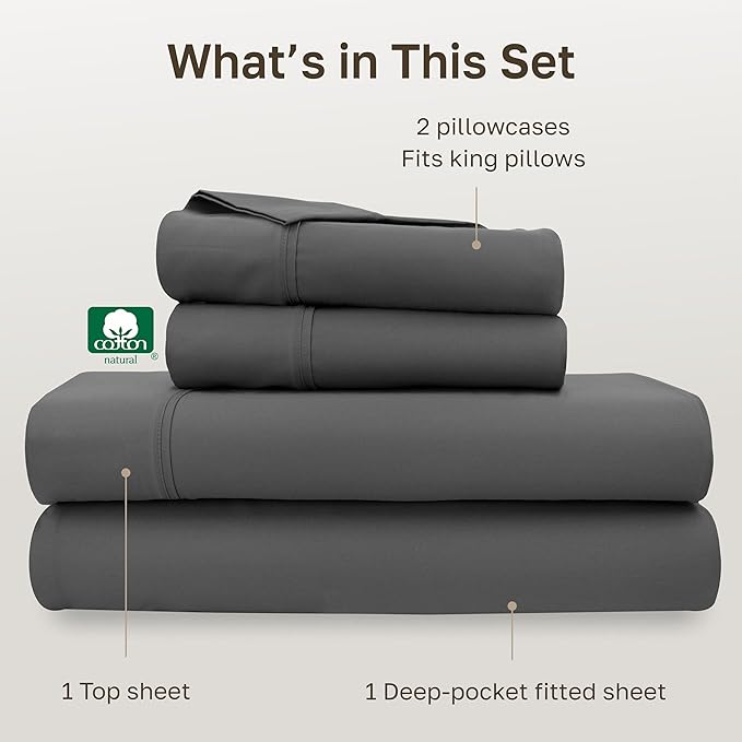 California Design Den Soft 100% Cotton Cal King Sheet Set, 400 Thread Count - Image 4