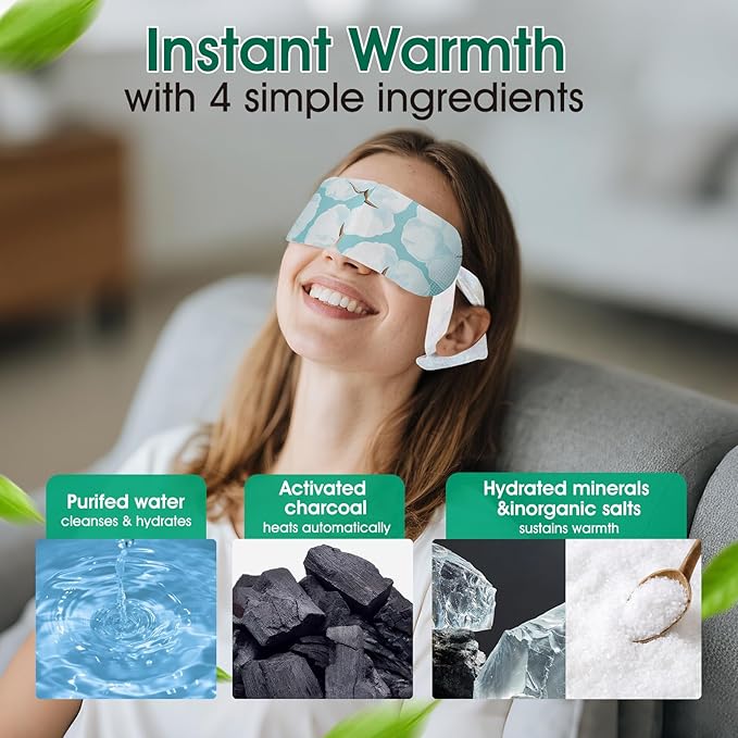 AROIC 60 Pack Steam Eye Masks Disposable, Heated Eye Mask Warm Compress - Image 7