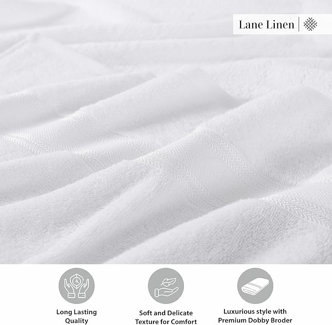 LANE LINEN 100% Cotton 4 Pack Bath Sheets - Image 8