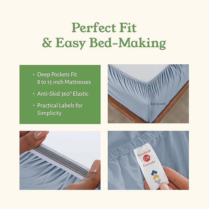 California Design Den 100% Organic Cotton Sheets King - Image 6