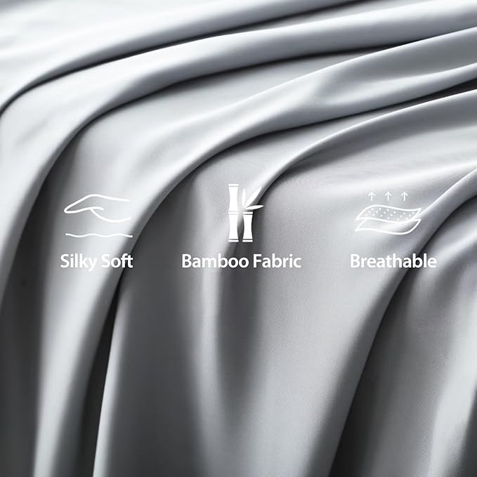 Bamboo Viscose Flat Sheets Only, 400 Thread Count Sateen Weave Twin Size Flat - Image 3