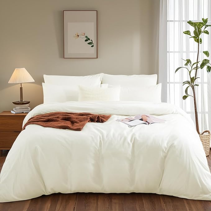 NEXHOME PRO Full Duvet Cover Set, 100% Washed Cotton - Image 2