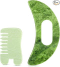 BBTO 2 Pcs Jade Comb for Scalp Massage Gua sha Comb for Head Body spa Hair by BBTO