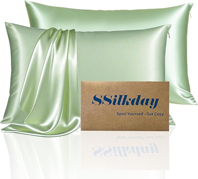 Mulberry Silk Pillow Cases Queen Size Set of 2, Ultra Smooth Soft Breathable by Unknown