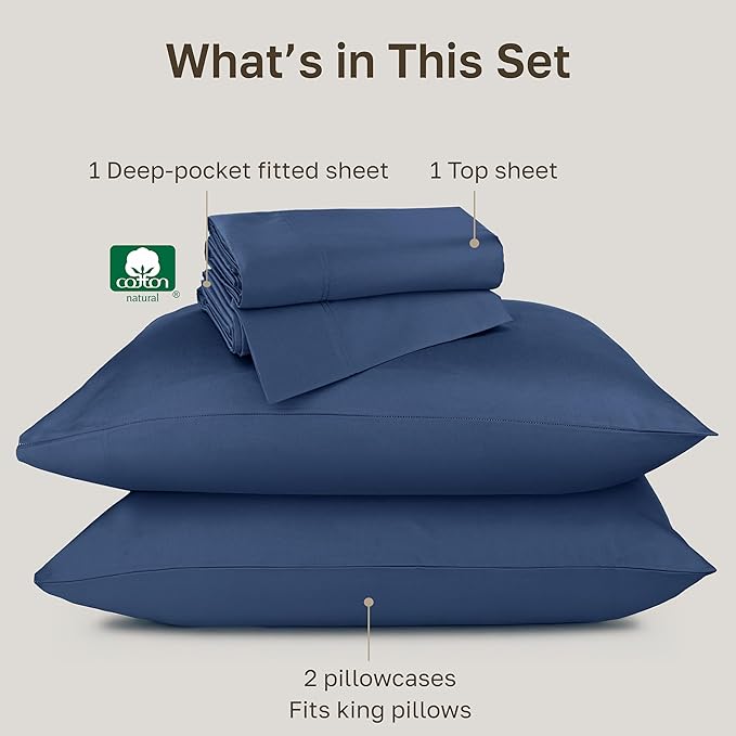 California Design Den King Size Sheets Set Cotton - Image 4