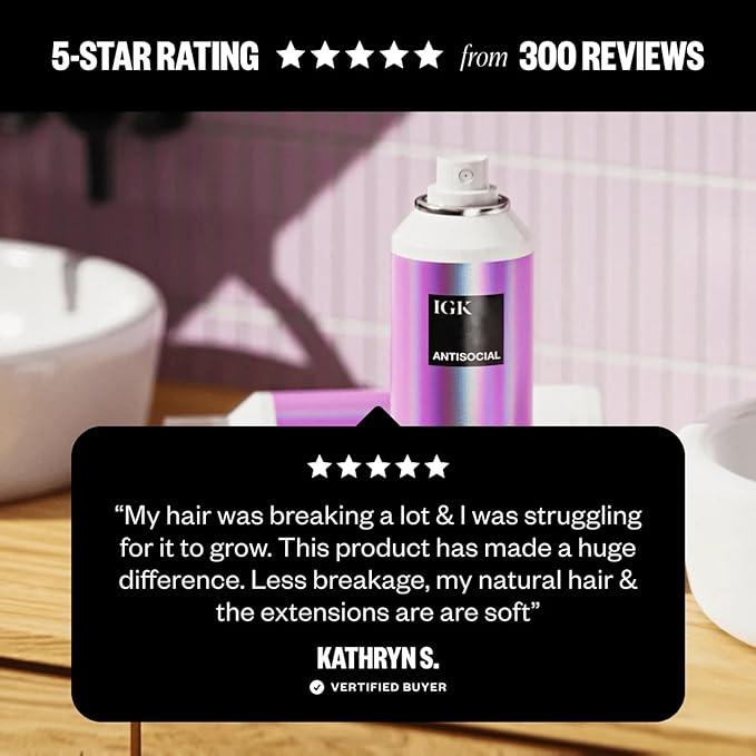 IGK Antisocial Dry Hair Mask – Leave-in Overnight Mask | Hair Bond-Building - Image 6