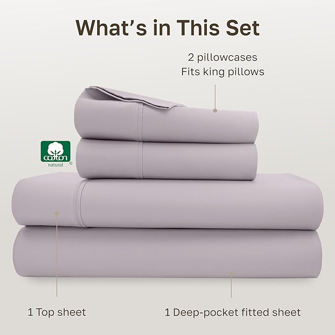 California Design Den Soft King Size 100% Cotton Sheet Sets, 400 Thread Count - Image 4