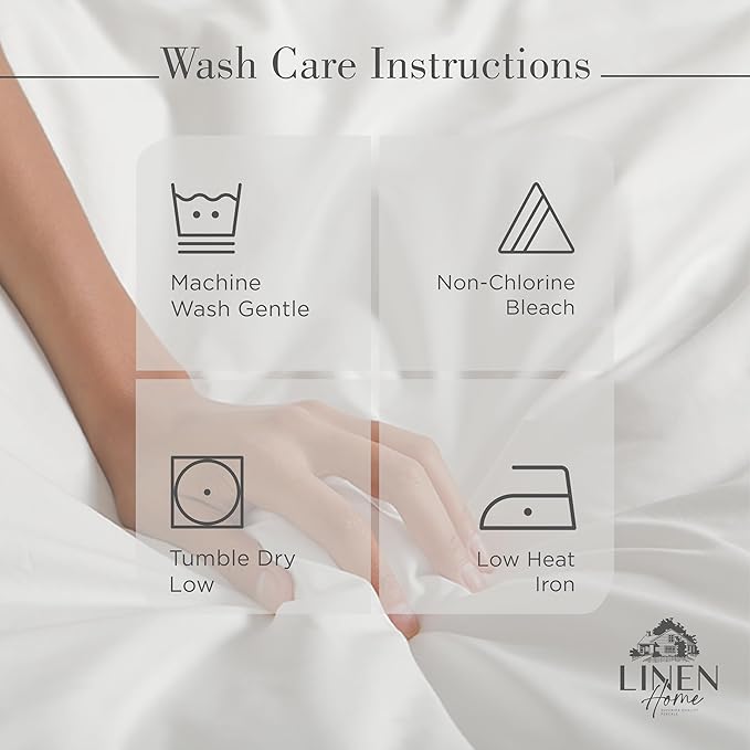 Linen Home 100% Cotton Percale Sheets Twin XL Size, Deep Pocket, 3 Pieces Set - Image 5
