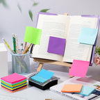 Meanplan 3 Pack Pop up Sticky Dispenser Note Holder Black Base with 24 Pads Colored Pop up Sticky Notes Memo Pads Self Stick 3x3 Refills Back to School Office Desk Supplies, 50 Sheet Per Pad