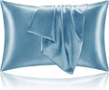 BEDELITE Satin Pillowcase with Zipper, Airy Blue Pillow Cases Queen Size Set of by BEDELITE