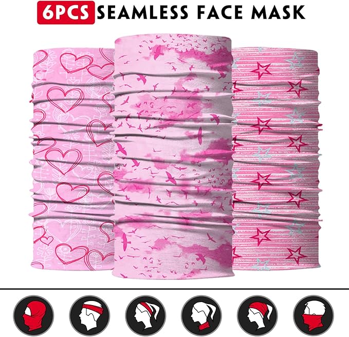 Venswell Neck Gaiter Face Mask Men Women, Seamless Bandana Rave Face Cover - Image 5
