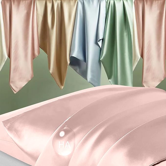 Silk Pillow Cases 2 Pack, Mulberry Silk Pillowcases Standard Set of 2, Anti Acne - Image 2