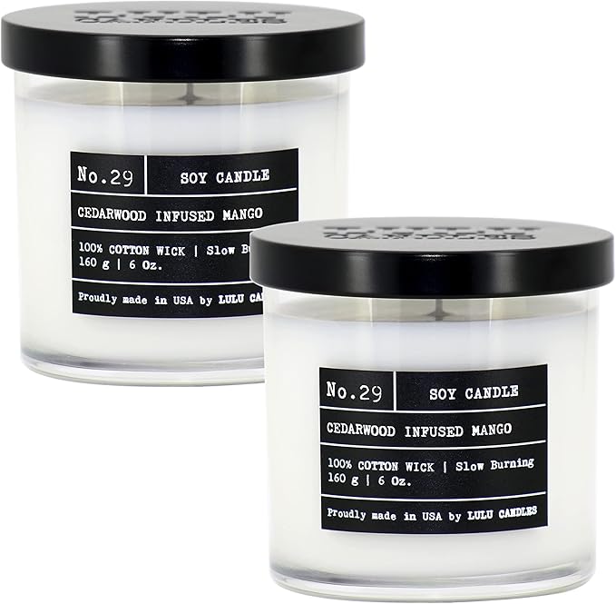 Lulu Candles | Cedarwood Infused Mango | Luxury Scented Soy Jar Candle | Hand by LULUCANDLES