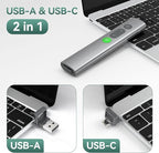 Wireless Presentation Clicker PowerPoint Remote: USB C A Presenter PPT Power Point Google Slide Advancer with Green Laser Pointer Smart Board Clicker for Computer Laptop Mac Projector Office Classroom