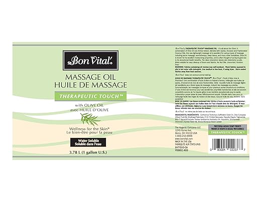 Bon Vital' Therapeutic Touch Massage Oil, 1-Gallon Bottle, Unscented Massage Oil - Image 2