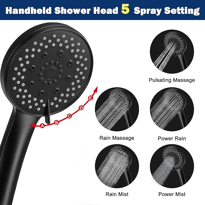 NearMoon Filtered Rain Shower Head, High Pressure 8″Square, and 5 settings - Image 5