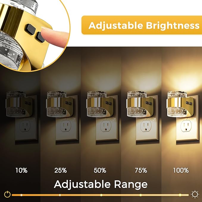 L LOHAS LED Night Light, 2 Pack 3000K Bubble Night Lights Plug into Wall - Image 3