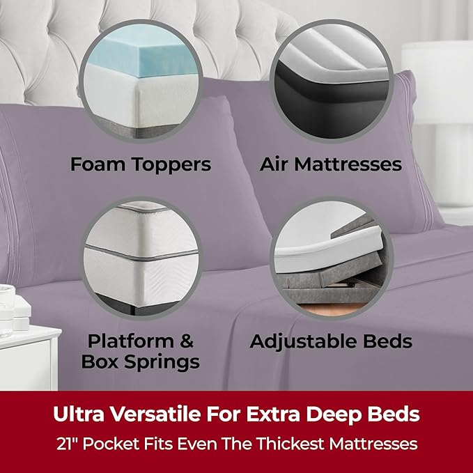 Mellanni Extra Deep Full Sheets - Image 2