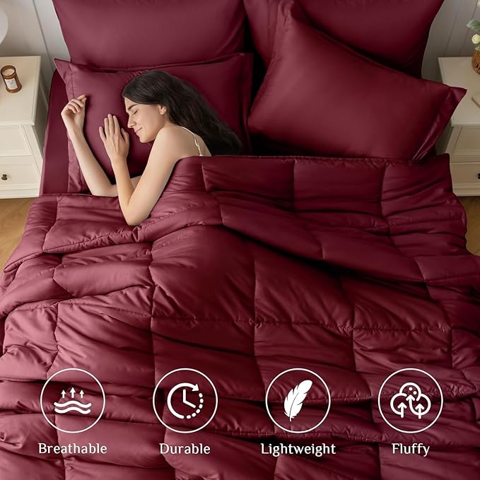 JOLLYVOGUE Twin Comforter Set, Ultra-Soft Bed in a Bag Twin Size 5 Pieces - Image 2