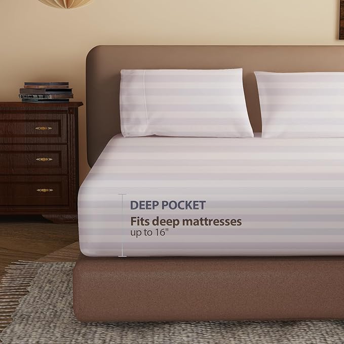 100% Egyptian Cotton Fitted Sheet Queen Size, 600 Thread Count, Single Fitted - Image 3