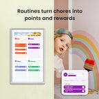 ApoloSign 15.6-inch Digital Calendar: Dual Mode Calendars with Google Play & Multi-calendar Sync, Electronic Planner & Chore Chart, Smart Touchscreen, Interactive Display for Family Schedules (Gray Wood, 15.6")