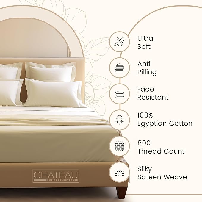 800TC Egyptian Cotton Bedding Sheets & Pillowcases - Image 3