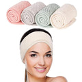 Whaline 4 Pack Spa Facial Headband Makeup Hair Wrap Adjustable Hair Band Soft by Whaline