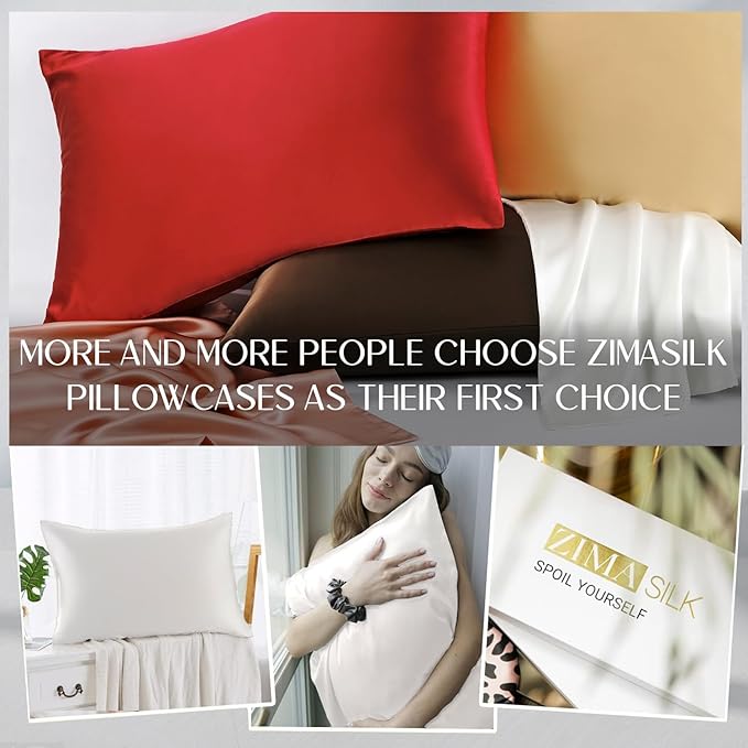 ZIMASILK 100% Pure Mulberry Silk Pillowcase 2 Pack, Soft and Smooth, Both Sides - Image 6