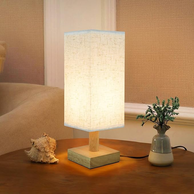 Small Bedside Table Lamp for Bedroom, Minimalist Nightstand Lamp by SEENSINY