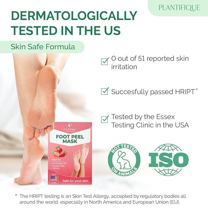 PLANTIFIQUE Foot Peeling Mask 2 Pack | Dermatologically Tested Repairs Heels & - Image 4