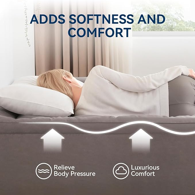 BDEUS Dual Layer 5 Inch Memory Foam Mattress Topper Full Size, 2 Inch Gel - Image 3