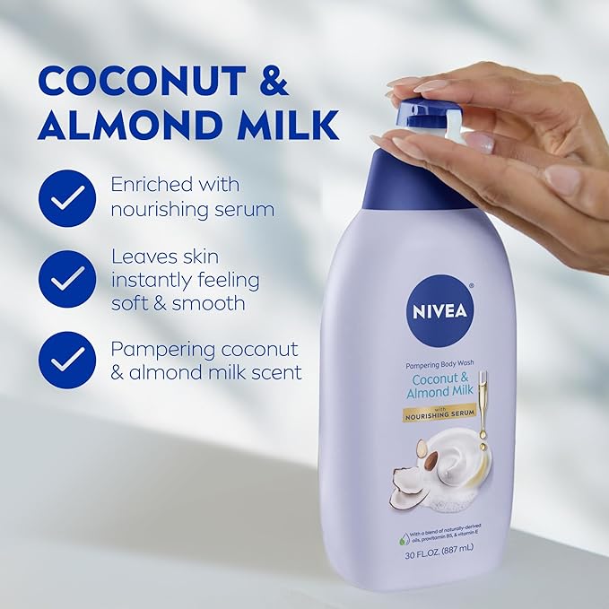 NIVEA Pampering Coconut and Almond Milk Body Wash - Image 3