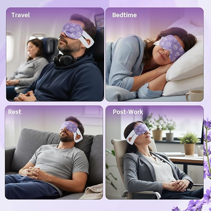 200 Pcs Steam Eye Masks for Dry Eyes Lavender Self Heated Steam Warm Eye Mask - Image 4