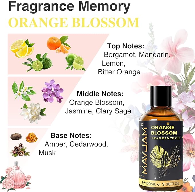 MAYJAM 100ML/3.38FL.OZ Orange Blossom Fragrance Oils - Image 4