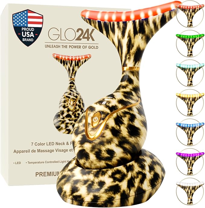GLO24K 7 Color Beauty Device – Triple LED Action & Vibration Technology Facial by GLO24K