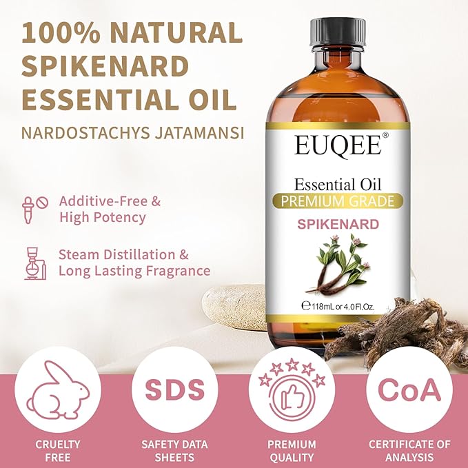 EUQEE Spikenard Essential Oil 118ml/4Fl Oz Pure Spikenard Oil Premium Essential - Image 2